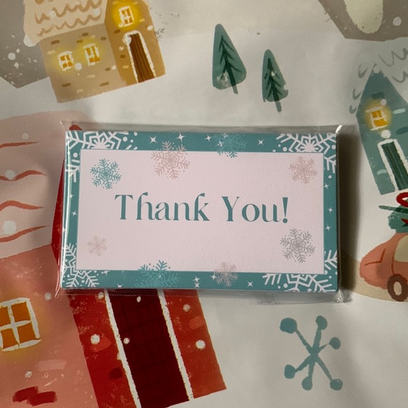 Winter Snowflake Thank You Cards 20 Pk 3.5x2” - Picture 3 of 6